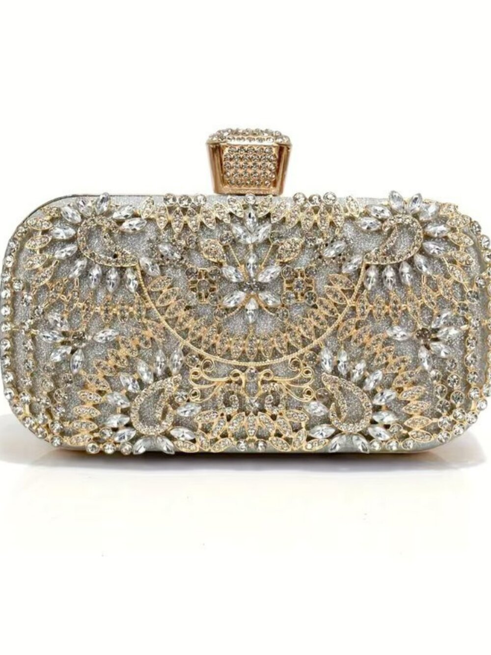 NEW! INTRICATE EMBELLISHED EVENING BAG Box CLUTCH CROSSBODY - Picture 6 of 6